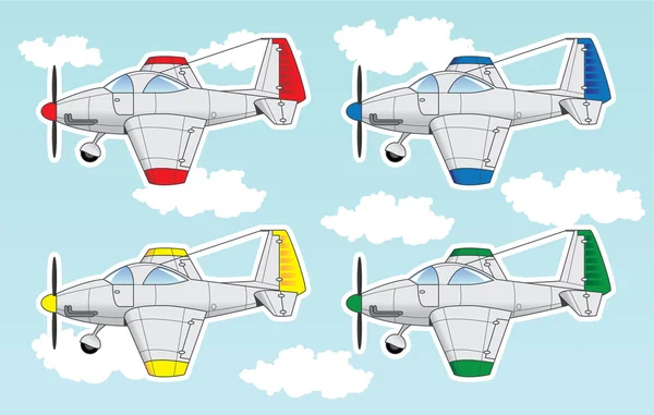 Dibujos animados aviones conjunto — Vector de stock