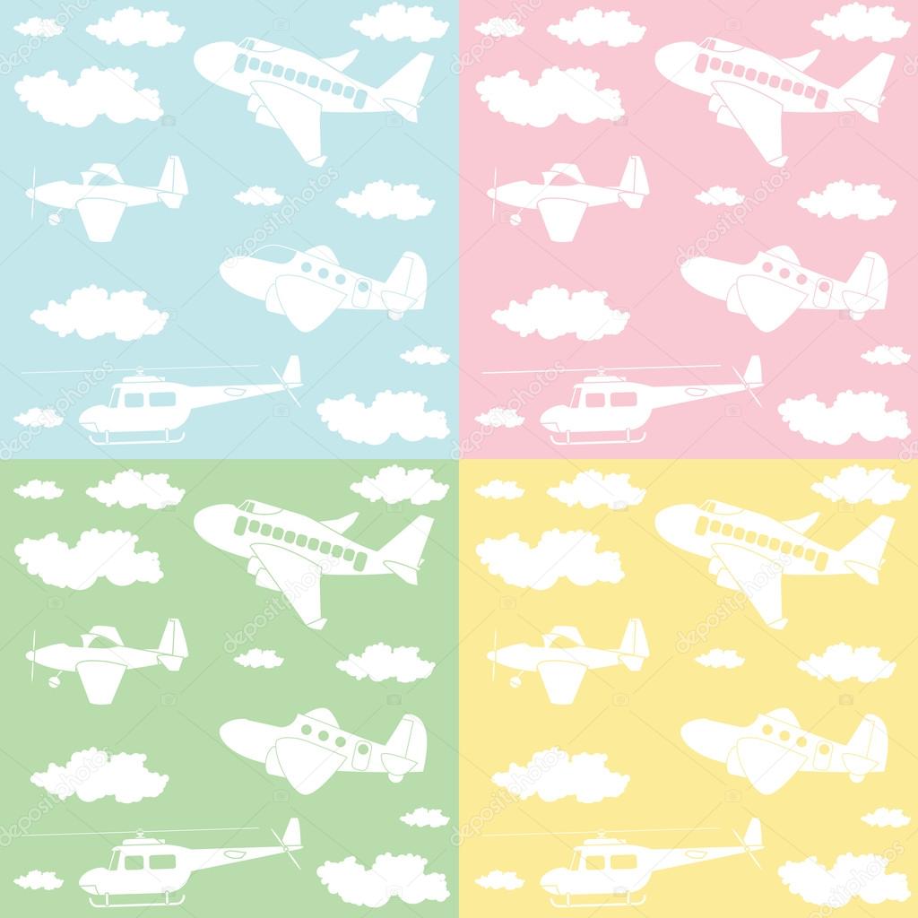cartoon aircrafts pattern