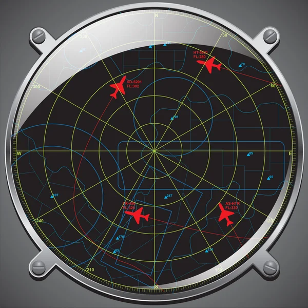 Radar de control de vuelo — Archivo Imágenes Vectoriales