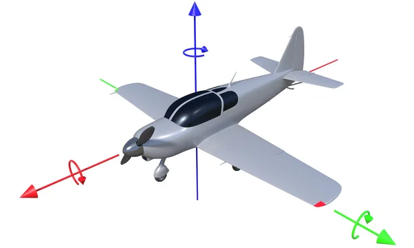 Eje de vuelo de aeronaves 3d — Foto de Stock