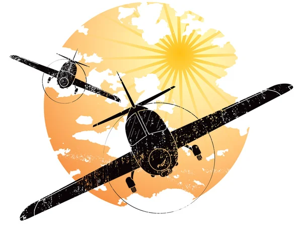 Icono de grunge de aviones — Archivo Imágenes Vectoriales