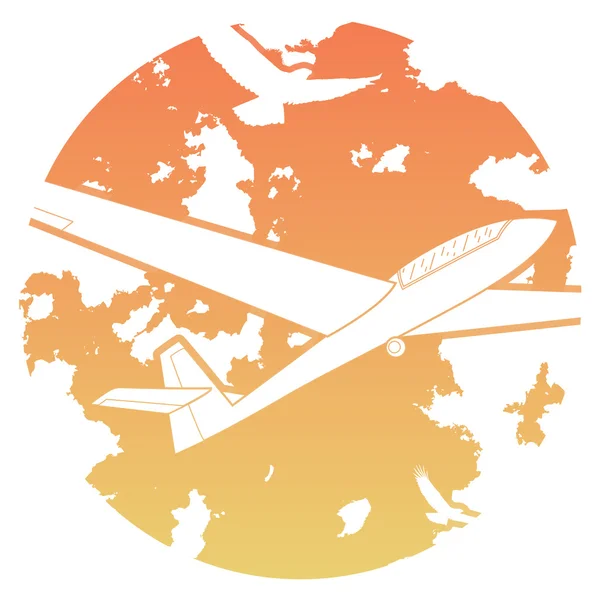 Zweefvliegtuig pictogram — Stockvector