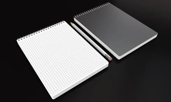 Notebook mockups on dark background — Stock Photo, Image