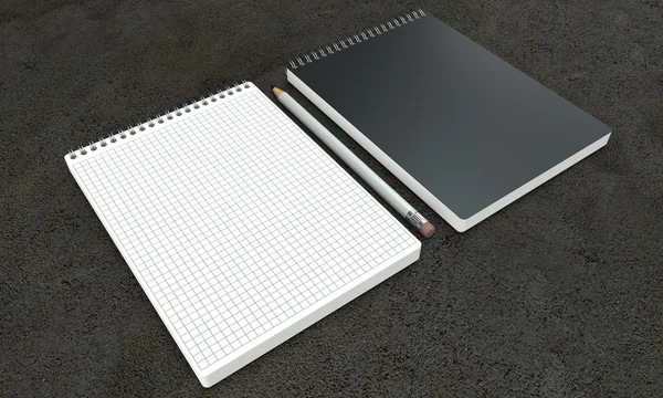 Maquetes notebook em fundo de concreto — Fotografia de Stock