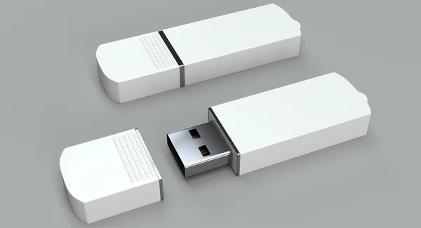 pendrive mockup parlak zemin üzerine
