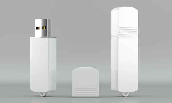 pendrive mockup parlak zemin üzerine