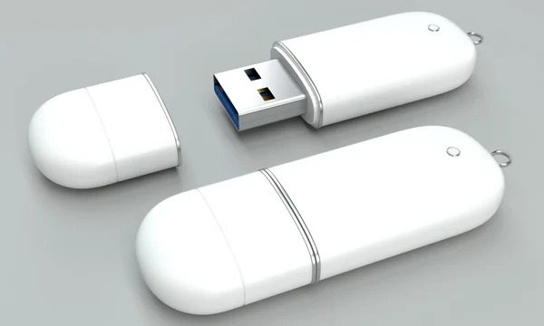 Kerek pendrive makett a világos háttér — Stock Fotó