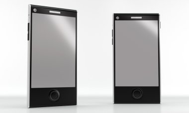 Smartphone mockup beyaz arka plan üzerinde. Önden Görünüm.