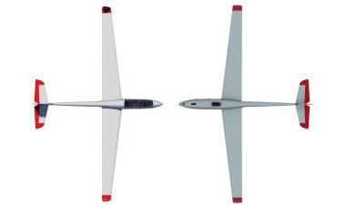Tek Kişilik koltuklu planör render seti