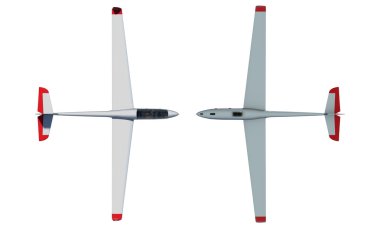 Twin seater glider render set clipart