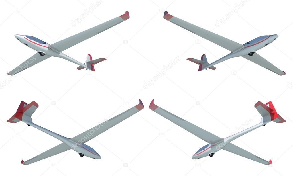 Twin seater glider render set