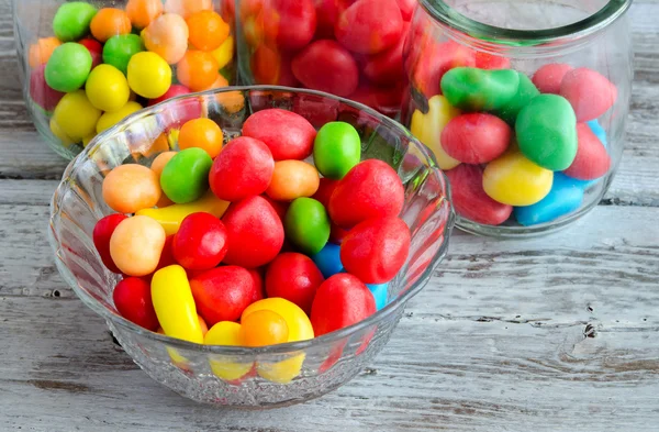 Multicolored candies in bowl — Stock Photo, Image