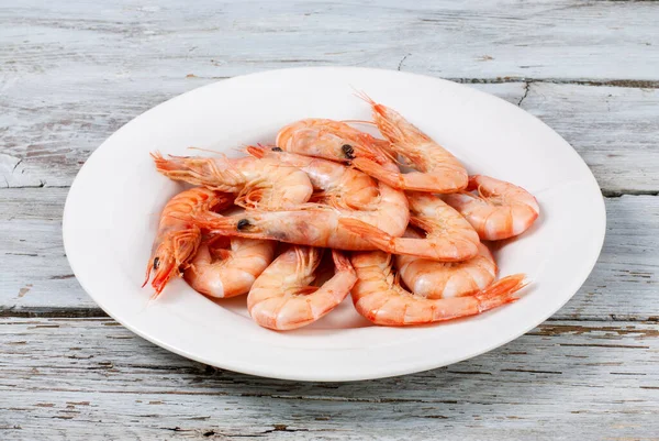 Cooked Prawns Served Plate — Stock Photo, Image