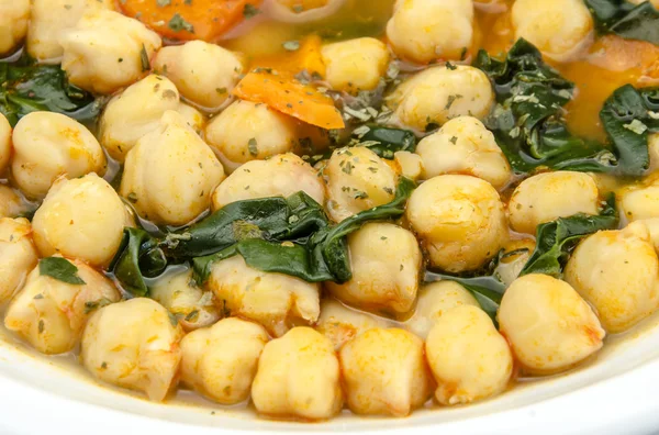 Chickpea stew with spinach — Stock Photo, Image