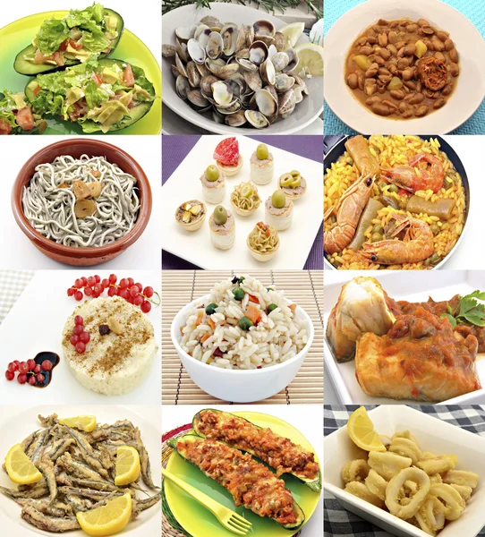 Collage de plats cuits — Photo