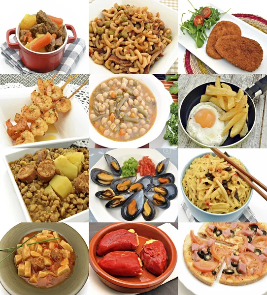 Collage of dishes cooked — Stock Image Collage of dishes cooked Stock Image