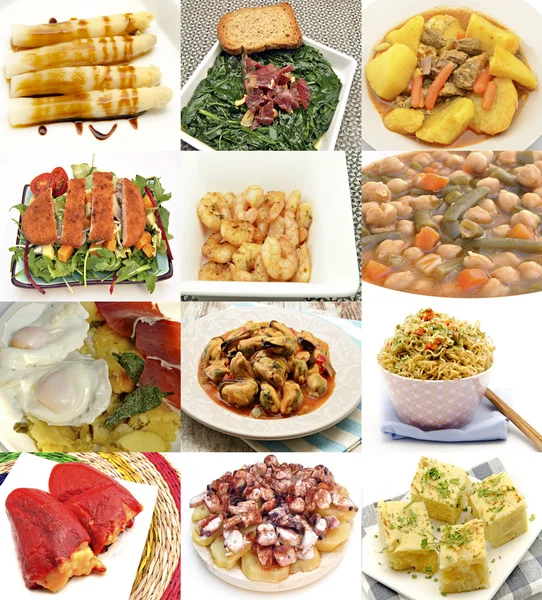 Collage of dishes cooked — Stock Image Collage of dishes cooked Royalty Free Stock Photos