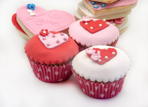 Tereyağı cookiesn ve cupcake — Stok fotoğraf