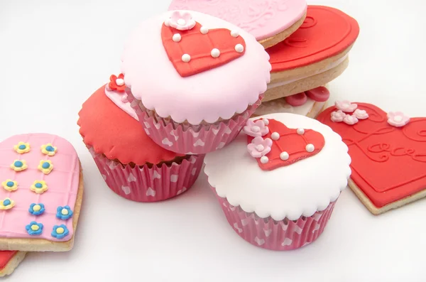 Butter cookiesn and cupcake — Stock Photo, Image