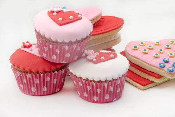 Tereyağı cookiesn ve cupcake — Stok fotoğraf