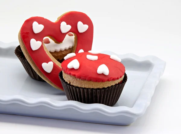 Butter cookiesn and cupcake — Stock Photo, Image