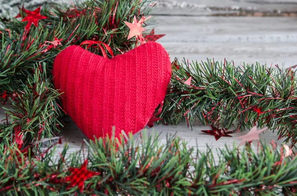 Adornos de Navidad corazones — Foto de Stock
