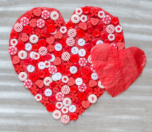 Two red hearts on background. — Stock Photo, Image