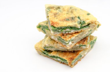Ispanaklı omlet yumurta.