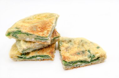 Ispanaklı omlet yumurta.