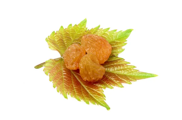 Изюм на листе винограда . — стоковое фото