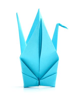 Mavi origami kuş.