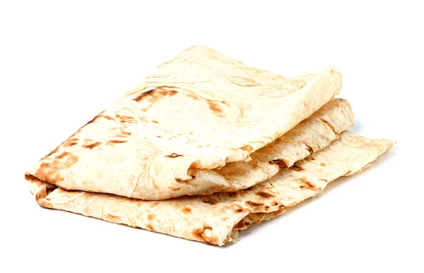 Pão fino arménio pita isolado . — Fotografia de Stock
