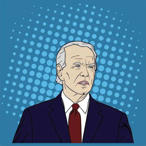 米国の選挙 ジョー バイデン肖像画 フラットデザイン ポップアートデザイン ベクトル イラスト ワシントン — ストックベクタ