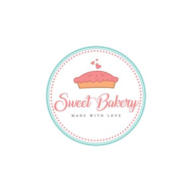 Fırın ve Tatlı Logosu, İmza, Şablon, Düz Tasarım Vektörü