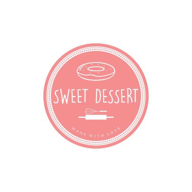 Tatlı Fırın Logosu, Fırın ve Tatlı Logosu Düz Tasarım Vektörü