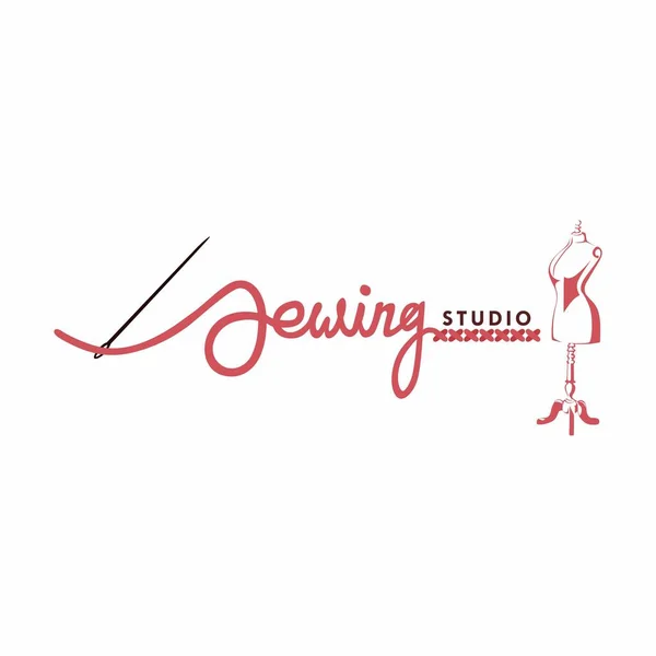 Tailor Sewing Logo Needle Yarn Sewing Studio Logo Vector Design — ストックベクタ