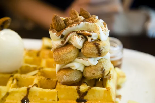 Tiramisu waffle dessert — Stock Photo, Image