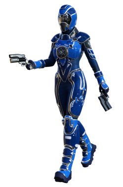 Robot sayborg asker, 3D çizim