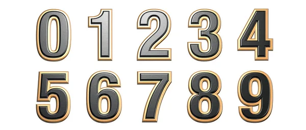 Golden Numbers Metallic Font — Stock Photo, Image