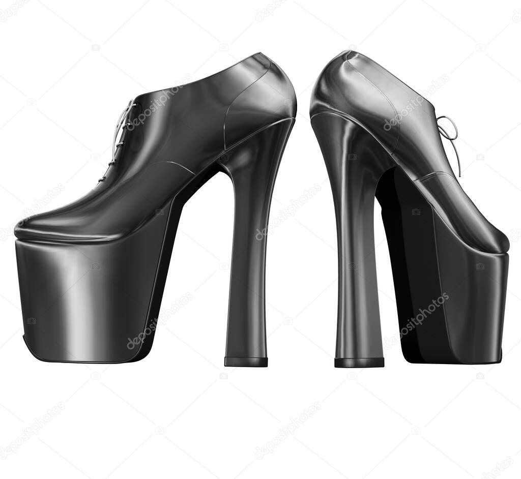 black female high heels shoes, woman footwear