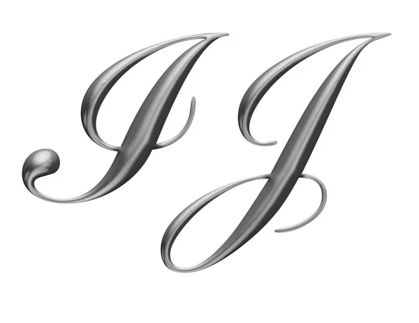 Alfabet Metaliczny Litera Ilustracja — Zdjęcie stockowe