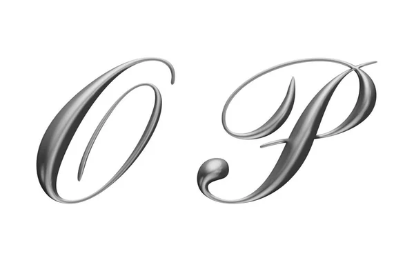 Metallic Alphabet Letter Illustration — Stock Photo, Image