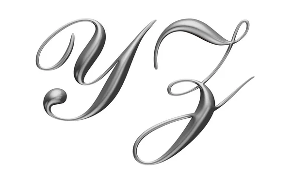 Alfabeto Metálico Letra Ilustração — Fotografia de Stock