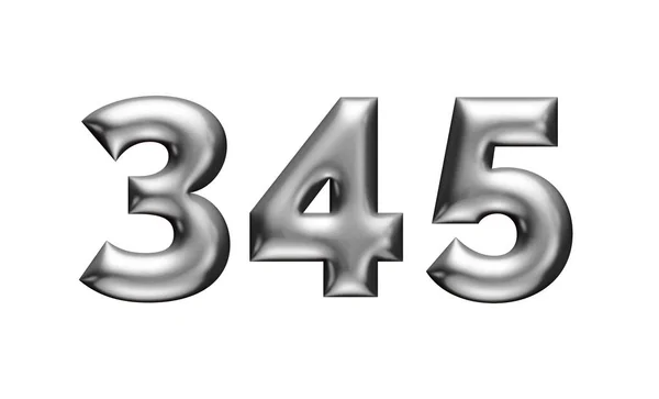 Set Numbers 345 Illustration Metallic Alphabet — Stock Photo, Image