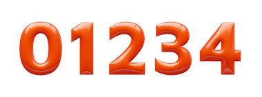 kırmızı 3d alfabesi, 3d illüstrasyon, numara 01234