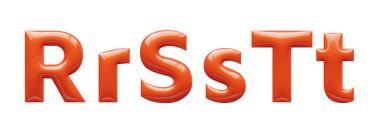 kırmızı 3d alfabesi, 3d illüstrasyon, r harfi