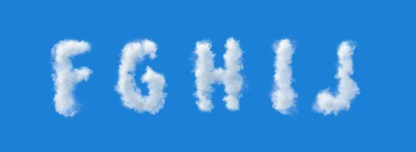 Alphabet Uppercase Letters Made Clouds Rendering Smoke — Stock Photo, Image