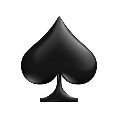 oyun kartı sembolü, 3d oluşturma, beyaz arkaplan