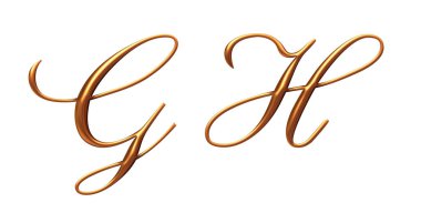 Altın 3d alfabesi, g h 3d harfi.