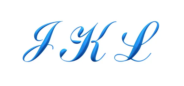Alfabeto Letras Maiúsculas Azuis — Fotografia de Stock